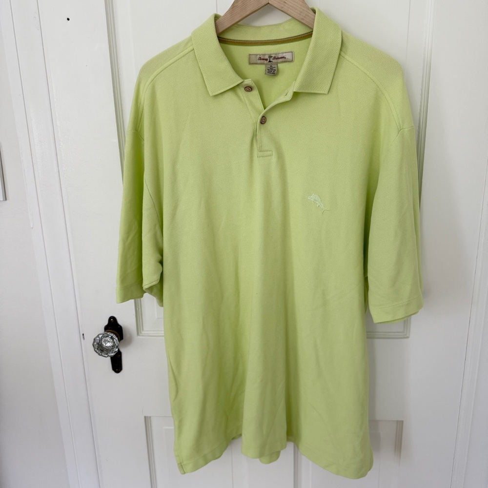 Tommy Bahama Golf Polo Resort Marlin Logo Shirt Lime Green Size XL